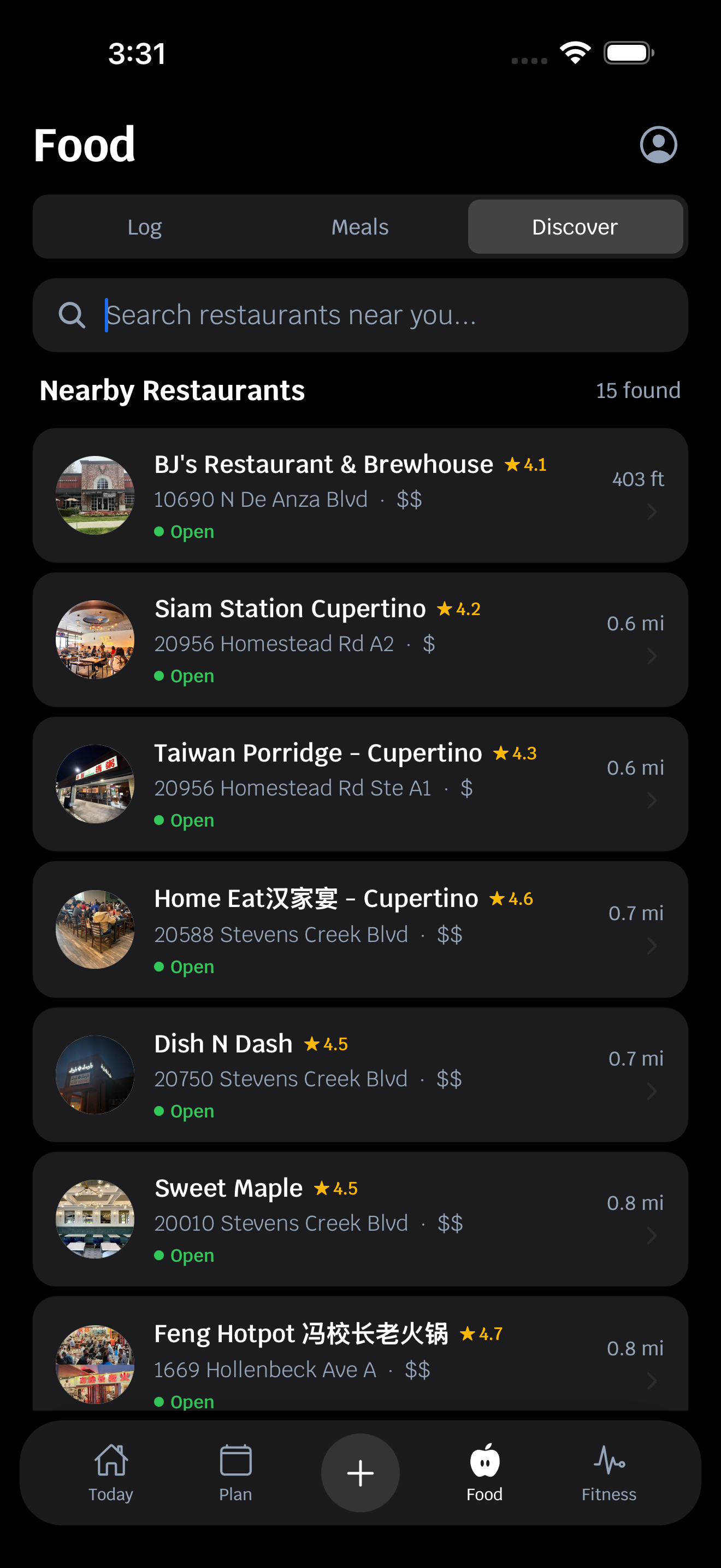 Discover restaurants